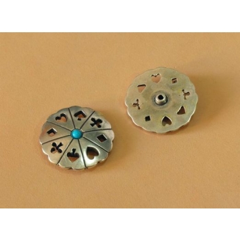 Karty pik karo z turkusem 30mm na śrubkę (id: 2151)